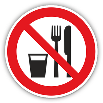 il segno del mangiare è proibito durante la perdita di peso